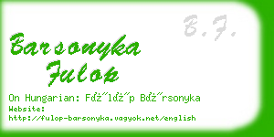 barsonyka fulop business card